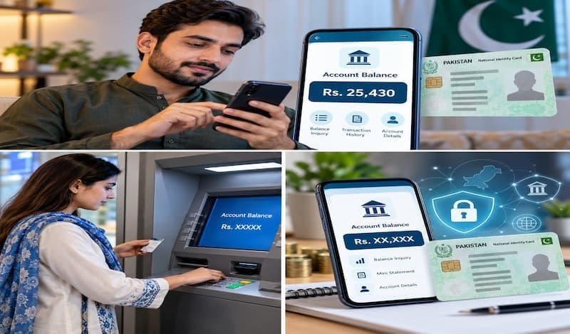 Person Check Bank Account Balance by CNIC in Pakistanusing a mobile banking app